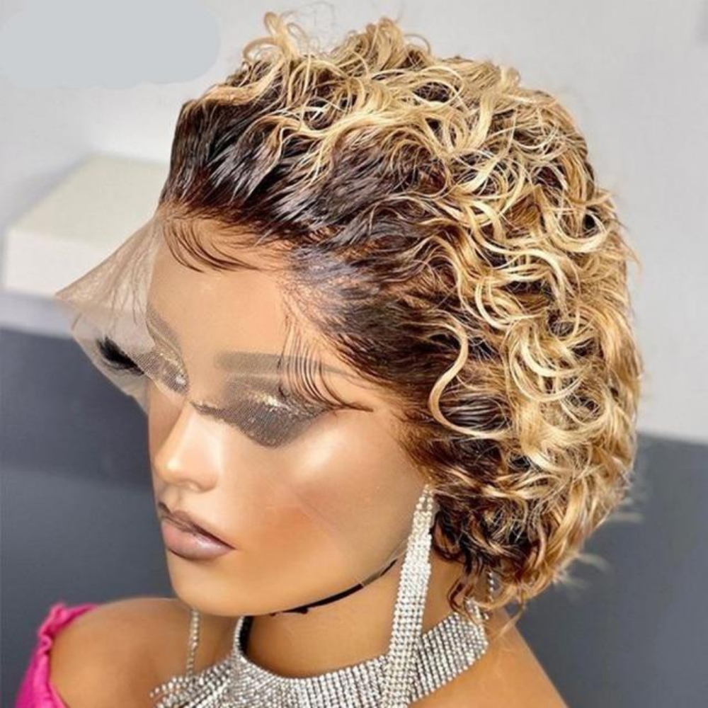 Halo Pixie Cut T Part Curly Wig 8in